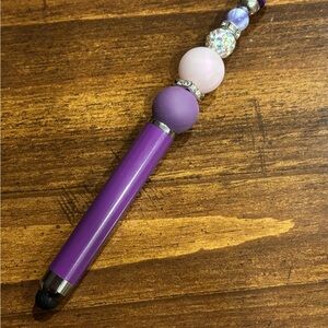 Purple Beaded Stylus Pen